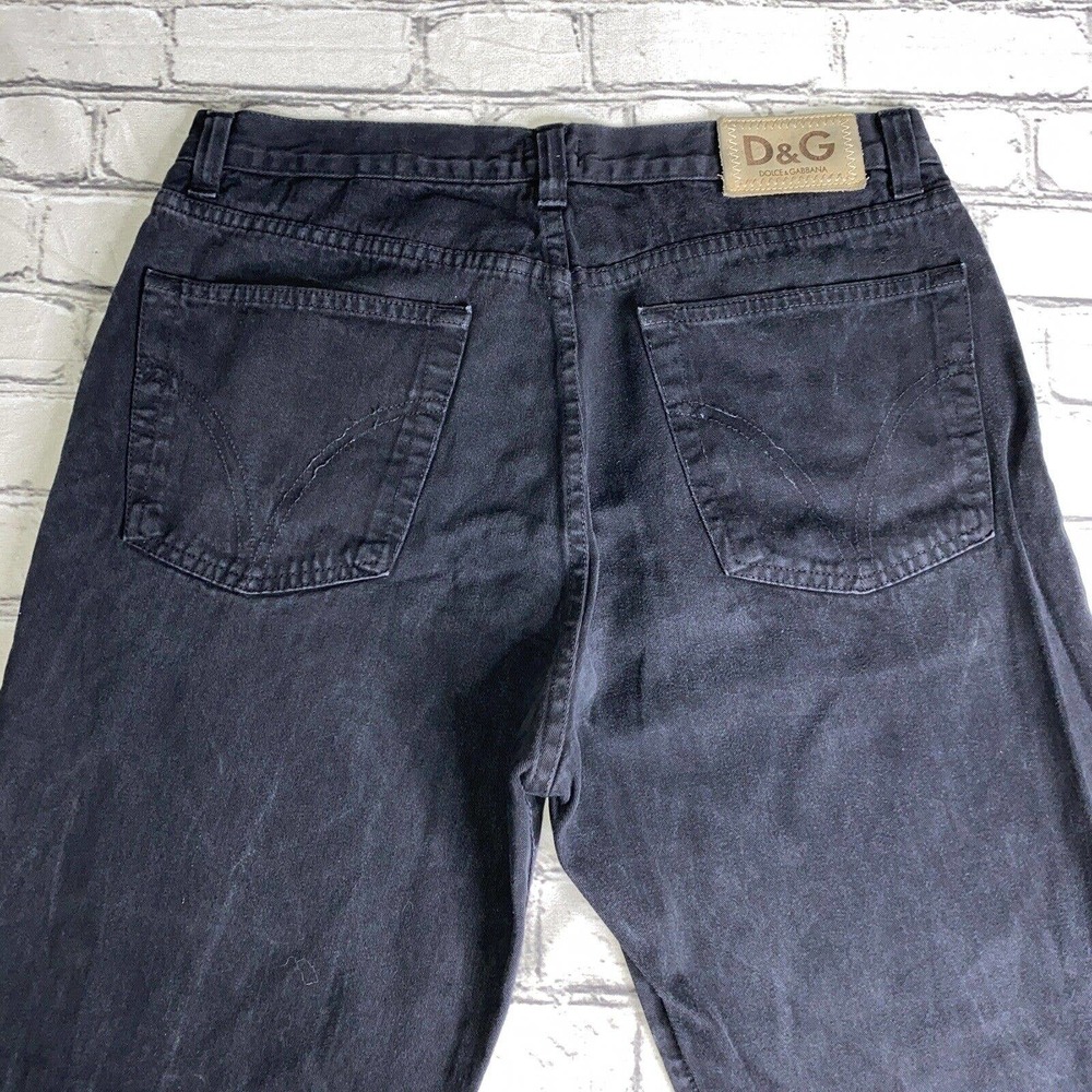 Dolce & Gabbana D&G Italy Mens Ittierre Black Denim Button Fly Jeans 30 x 28